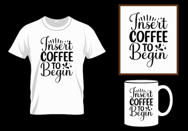 Vetor design de camiseta de café, svg, citação de café com um esboço, modelo de design de lousa de café