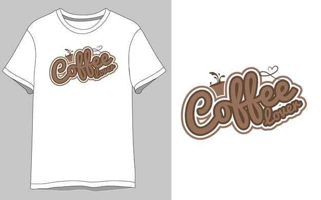 Design de camiseta de café vetorial