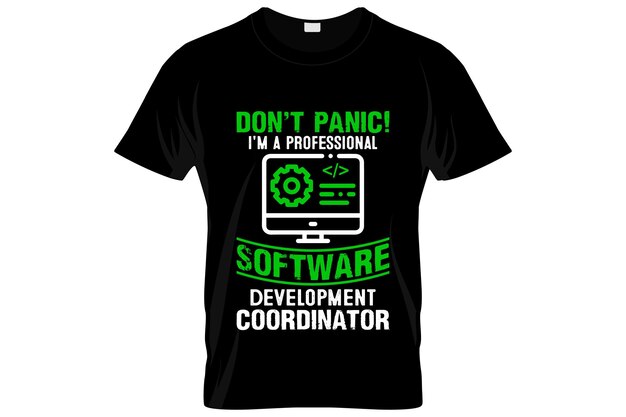 Vetor design de camiseta de desenvolvedor de software ou design de pôster sd ou design de camiseta de desenvolvedor de software, dizem as citações