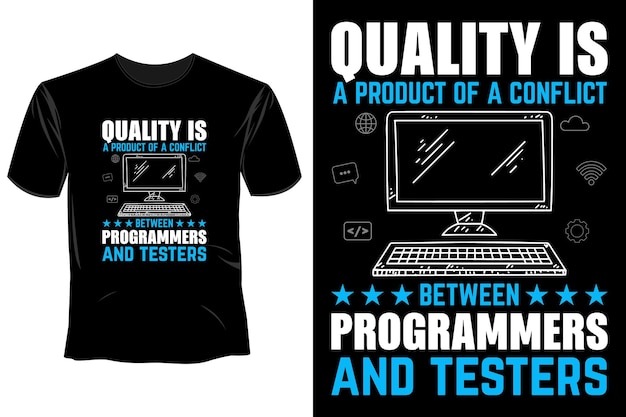 Vetor design de camiseta de desenvolvedor de software