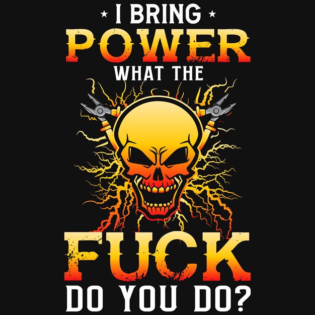 Design de camiseta de eletricistas