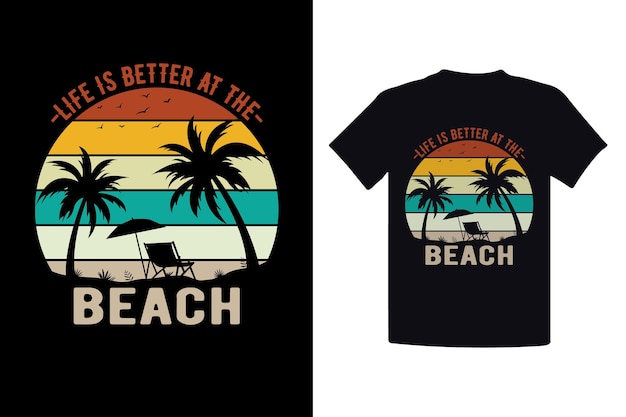 Design de camiseta de férias de verão ou praia