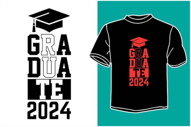 Vetor design de camiseta de formatura da turma de 2024