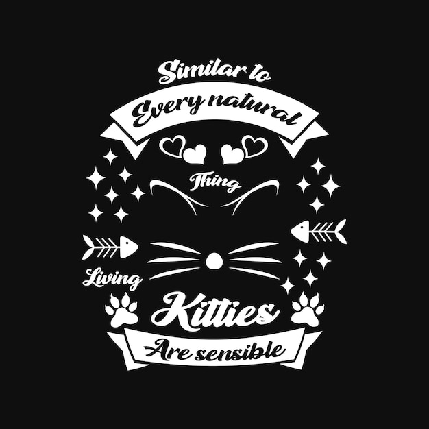 Vetor design de camiseta de gato