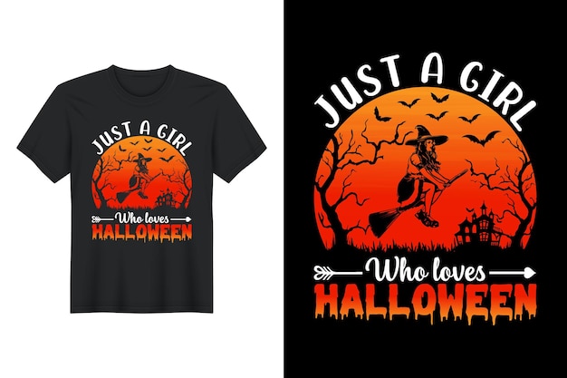 Vetor design de camiseta de halloween apenas uma garota que adora o halloween