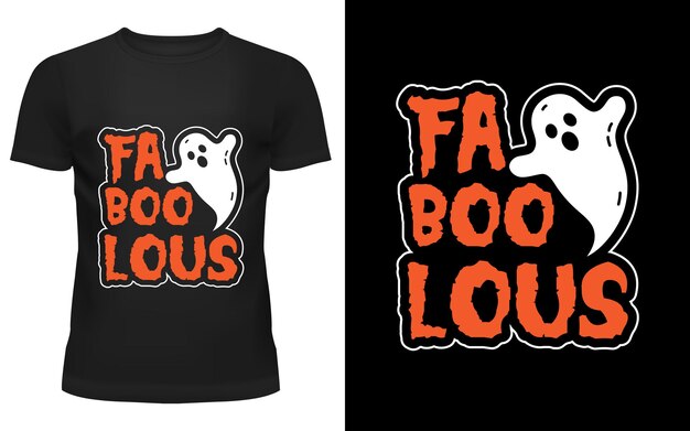 Vetor design de camiseta de halloween fa boo lous