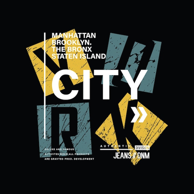 Design de camiseta de ilustração vetorial de tipografia da cidade de nova york