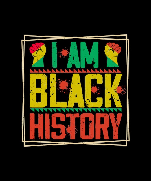 Vetor design de camiseta de juneteenth eu sou a história negra