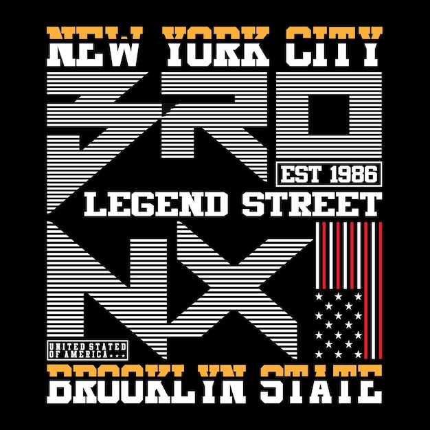 Design de camiseta de letras vetor bronx