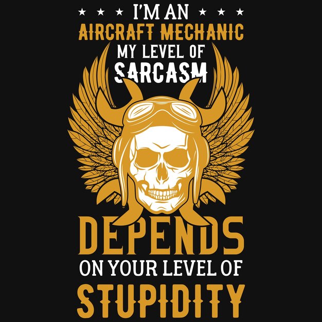 Design de camiseta de mecânica de aeronaves