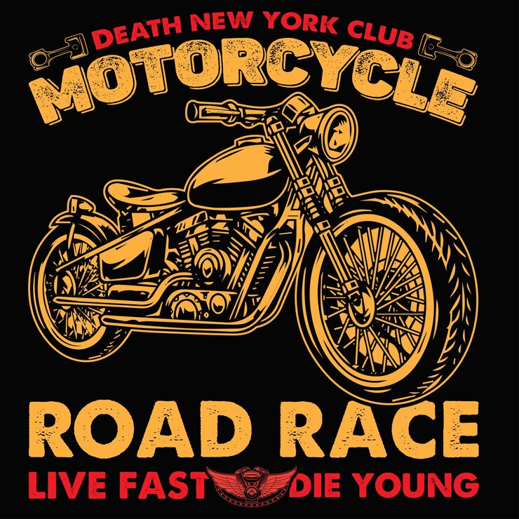 Vetor design de camiseta de moto