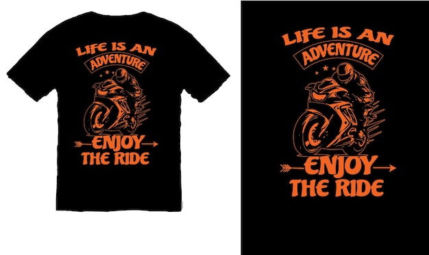 Vetor design de camiseta de motocicleta