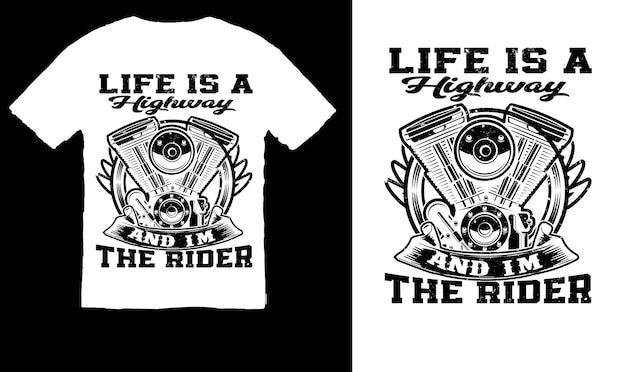 Vetor design de camiseta de motocicleta