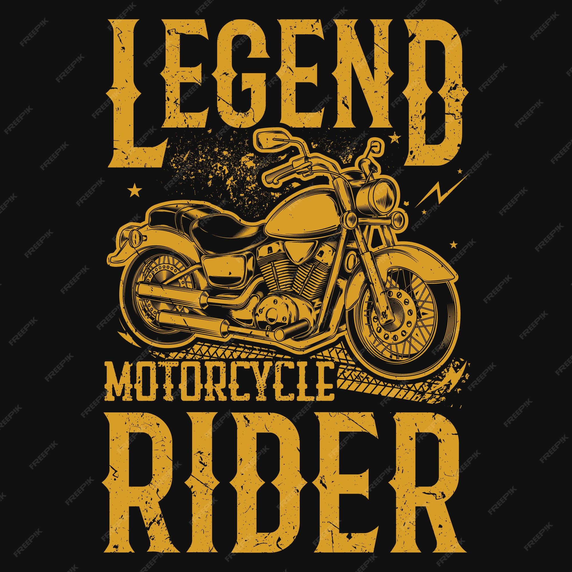 Design de camiseta de motociclista lendário