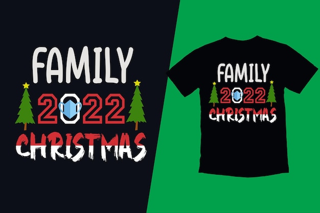 Vetor design de camiseta de natal da família 2022