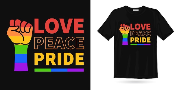 Vetor design de camiseta de orgulho de paz de amor