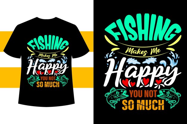 Vetor design de camiseta de pesca