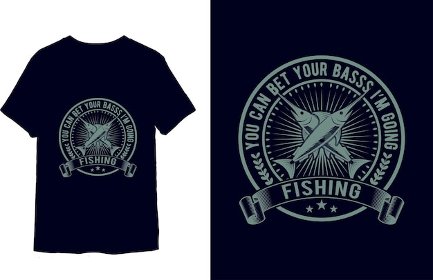 Vetor design de camiseta de pesca