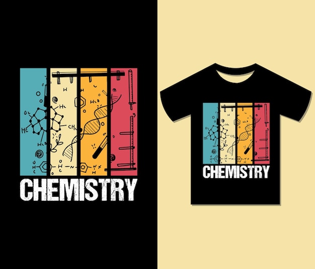 Design de camiseta de química pronto para imprimir para vestuárioVetor de camiseta com letras criativas inspiradoras