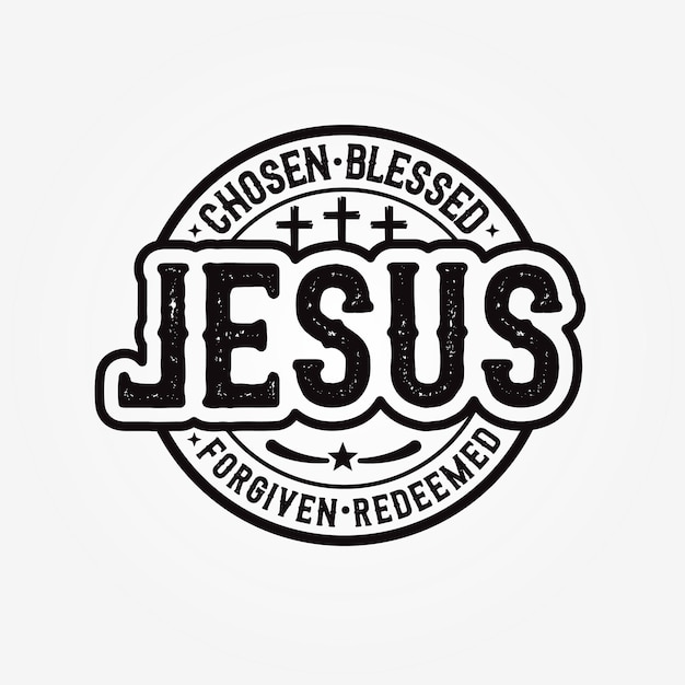 Vetor design de camiseta de religião e design de logotipo apenas para jesus