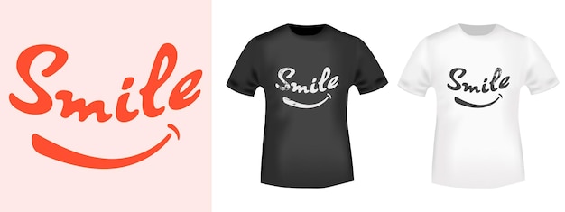 Vetor design de camiseta de sorriso para estampa de camiseta applique moda slogan etiqueta etiqueta jeans e roupas casuais ilustração vetorial