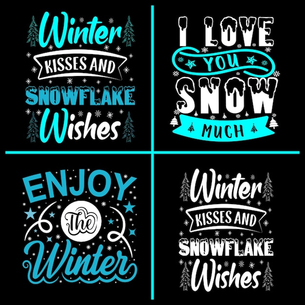 Vetor design de camiseta de tipografia criativa colorida de inverno