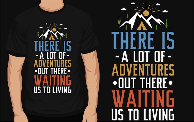 Design de camiseta de tipografia de aventuras na montanha