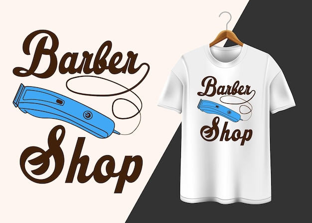 Vetor design de camiseta de tipografia de barbearia