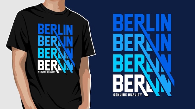 Design de camiseta de tipografia de berlim pronto para imprimir