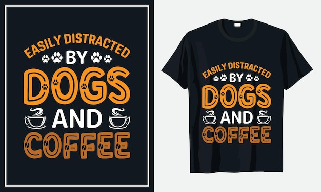 Design de camiseta de tipografia de café vetor premium