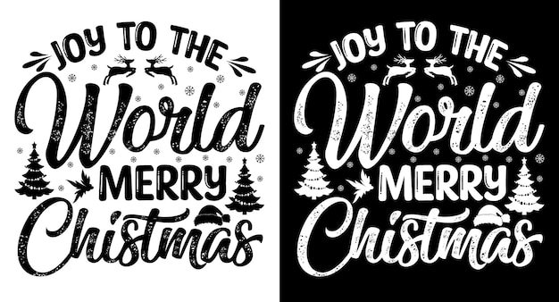Design de camiseta de tipografia de feliz natal mundial