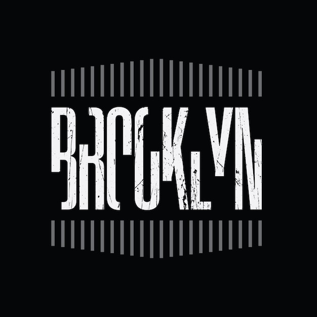 Design de camiseta de tipografia de ilustração de brooklyn