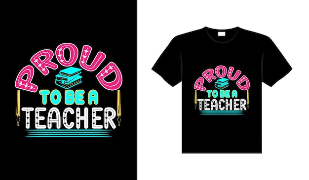 Design de camiseta de tipografia de letras coloridas vintage de professor