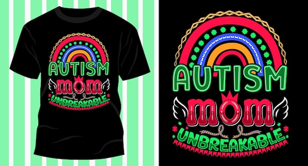 Design de camiseta de tipografia de mãe de autismo