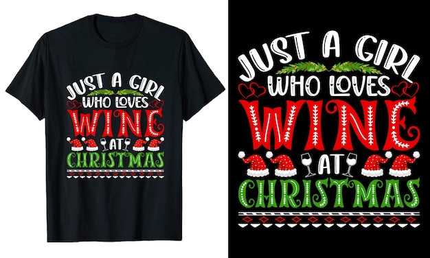 Design de camiseta de tipografia de vinho no natal