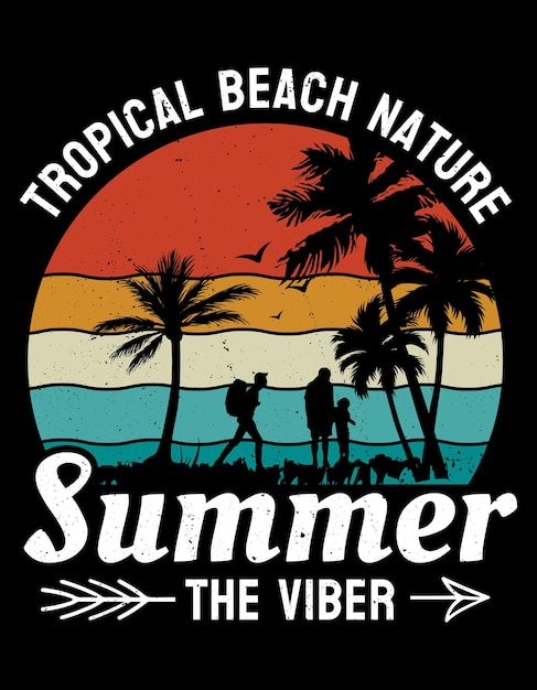 Design de camiseta de tipografia vetorial de verão