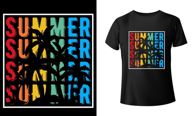 Design de camiseta de verão design de camiseta de tipografia vintage de verão modelo de camiseta de praia de verão