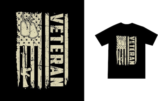 Vetor design de camiseta de veterano e dia da independência, vetor de bandeira dos eua ou pôster de soldado americano