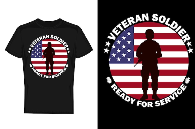 Vetor design de camiseta de veterano