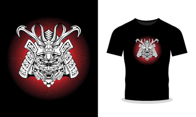 Design de camiseta de vetor de samurai