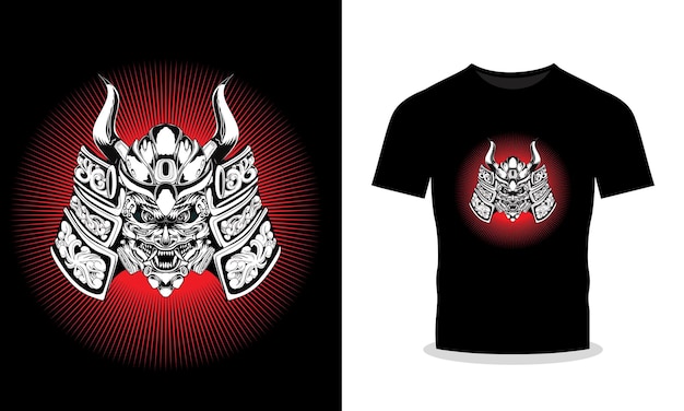 Design de camiseta de vetor de samurai