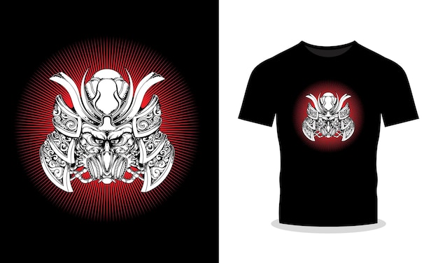 Design de camiseta de vetor de samurai