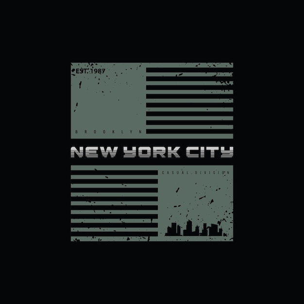 Design de camiseta de vetor de tipografia da cidade de nova york