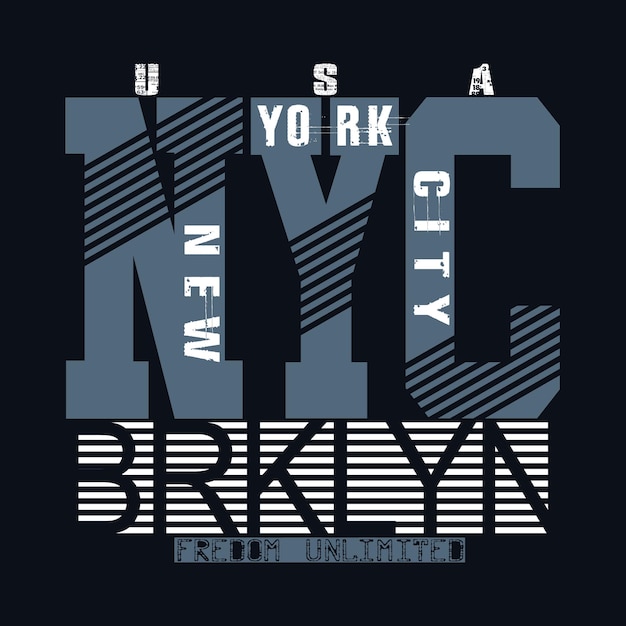 Design de camiseta de vetor de tipografia da cidade de nova york