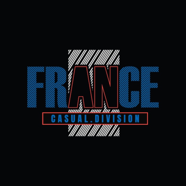 Design de camiseta de vetor de tipografia da França