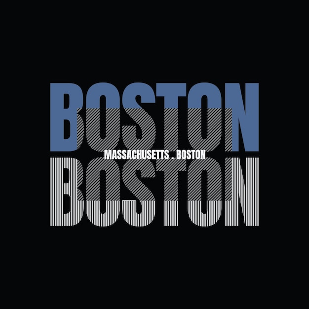 Design de camiseta de vetor de tipografia de boston