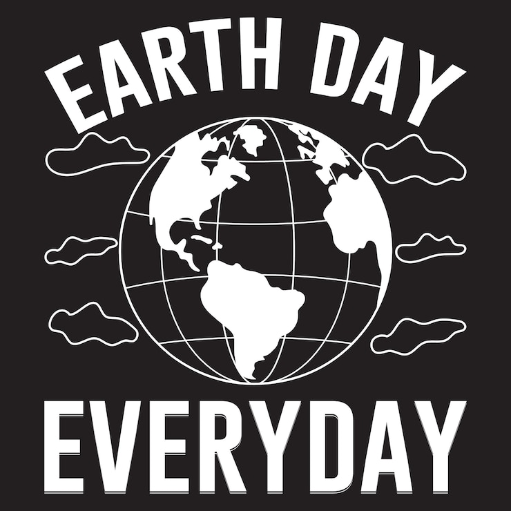 Vetor design de camiseta do dia da terra com vetor de terra personalizado