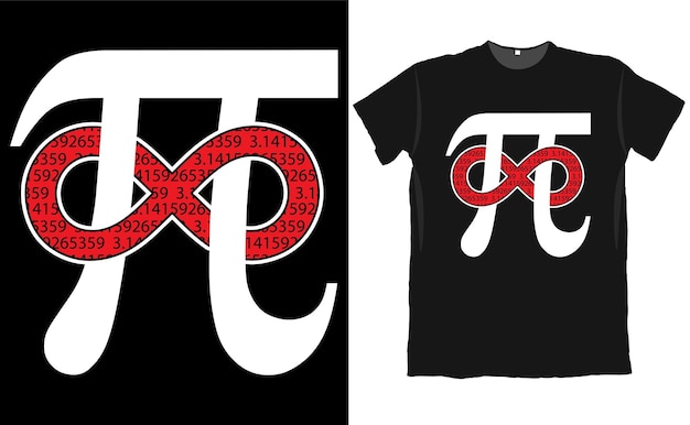 Design de camiseta do dia do pi do símbolo infinito