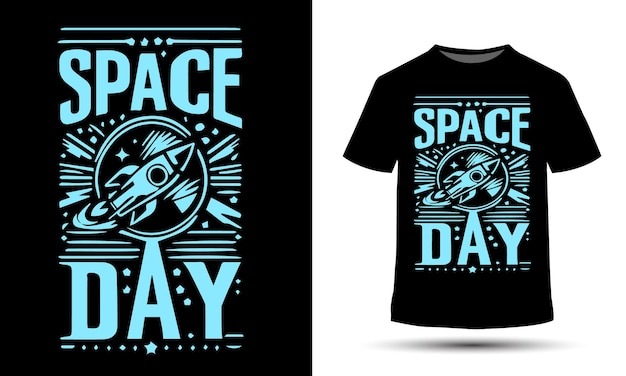 Design de camiseta do Dia Internacional do Espaço