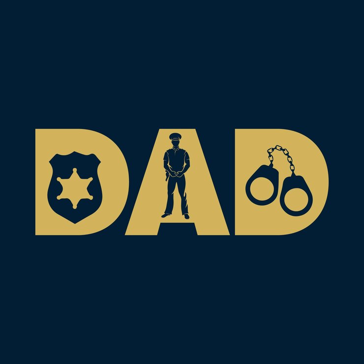 Vetor design de camiseta do pai da polícia
